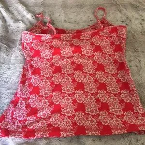 Route 66 | Tops | Red Floral Camisole M Built In Shelf Bra